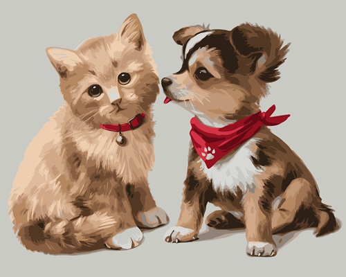 Набор для раскрашивания: Котенок и щенок HY5040007