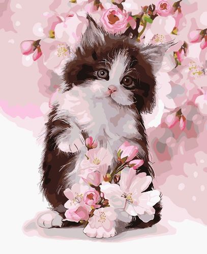 Набор для раскрашивания: Котенок в цветах HY5040010