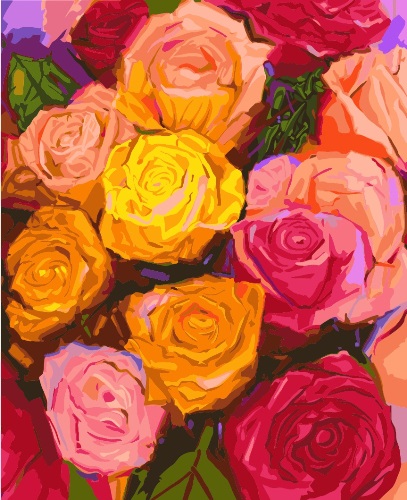 Набор для раскрашивания: Разноцветные розы HY5040021