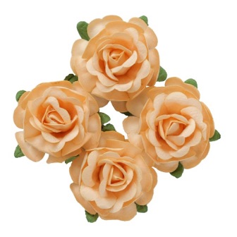 Цветы чайной розы, 4 шт, диам 4 см, бежевые