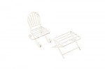 Металлические чайный столик и кресло белые; Стол: 6*4см Кресло:4*7.5см SCB271024