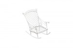 Металлическое мини кресло-качалка белое 4,5*7см SCB271034