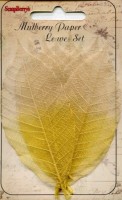 Скелетированные листочки из бананового дерева, набор 8 шт, бело-желтые